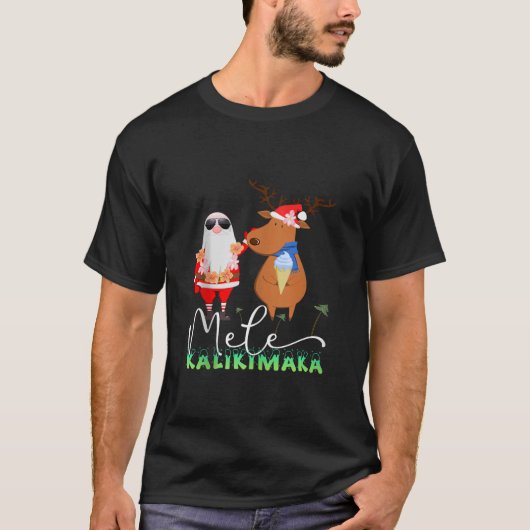 T-shirt Mele Kalikimaka Funny Christmas Retro Père Noël Re (Devant)