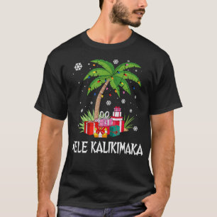 T-shirt Mele Kalikimaka Guirlandes de Noël Palmier Hawaïen