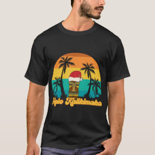 T-shirt Mele Kalikimaka Hawaii Noël Tiki Santa Hat