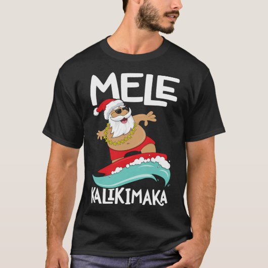 T-shirt Mele Kalikimaka Hawaiian Christmas Hawaii Surfing (Devant)