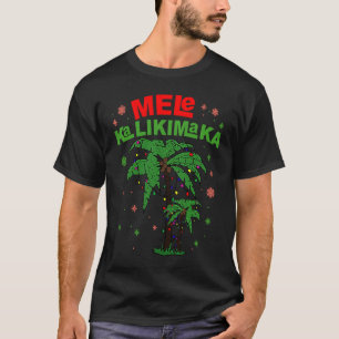 T-shirt Mele Kalikimaka Hawaiian Christmas Palm Tree Light