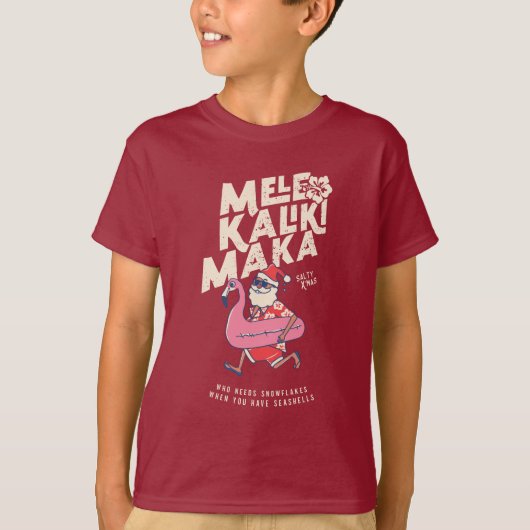 T-shirt Mele Kalikimaka Père Noël Flamant rose de Noël Get (Devant)