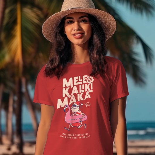 T-shirt Mele Kalikimaka Père Noël Flamant rose de Noël Get