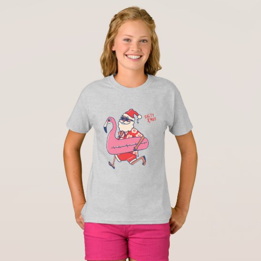 T-shirt Mele Kalikimaka Père Noël Flamant rose Getaways de (Devant entier)