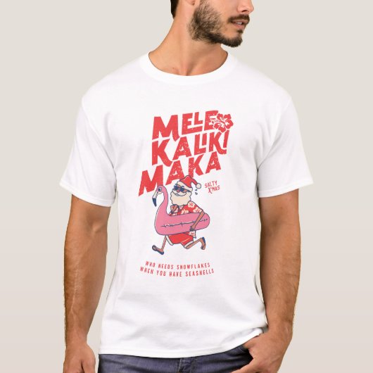 T-shirt Mele Kalikimaka Père Noël Flamant rose Getaways de (Devant)