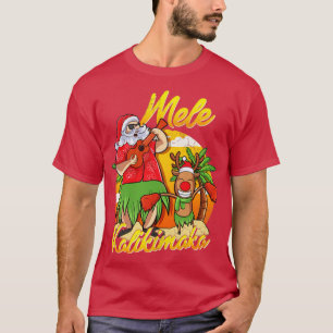 T-shirt Mele Kalikimaka Père Noël Hawaii Noël En Juillet H