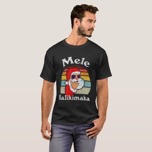T-shirt Mele Kalikimaka Père Noël Shaka Hawaii (Devant entier)