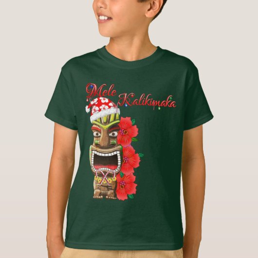 T-shirt Mele Kalikimaka Père Noël Tiki (Devant)