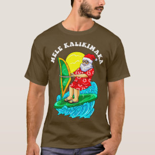 T-shirt Mele Kalikimaka Père Noël Vent Surf Noël À Ju