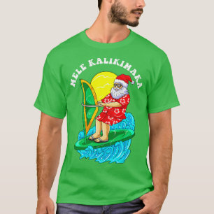 T-shirt Mele Kalikimaka Père Noël Vent Surf Noël À Ju