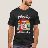 T-shirt Mele Kalikimaka Retro Christmas Santa Shaka Hawaii (Devant)