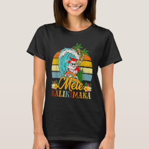 T-shirt Mele kalikimaka Retro Noël Père Noël Shaka Hawaii