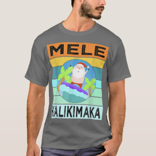 T-shirt Mele Kalikimaka Shirt Hawaiian Christmas Père Noël