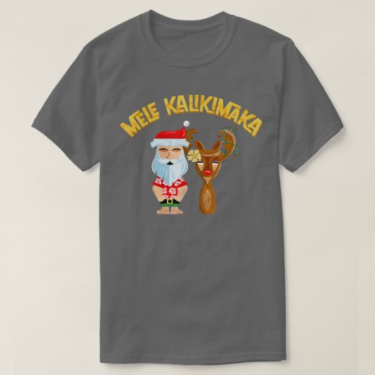 T-shirt Mele Kalikimaka Tiki Noël Noël Père Noël et R (Design devant)