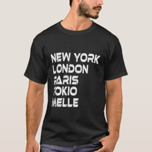 T-shirt Melle New York Londres Tokyo Paris