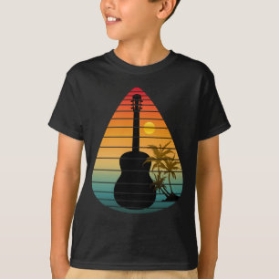 T-SHIRT MÉLODIE DE GUITARE BRANCHÉE COUCHER DE SOLEIL 