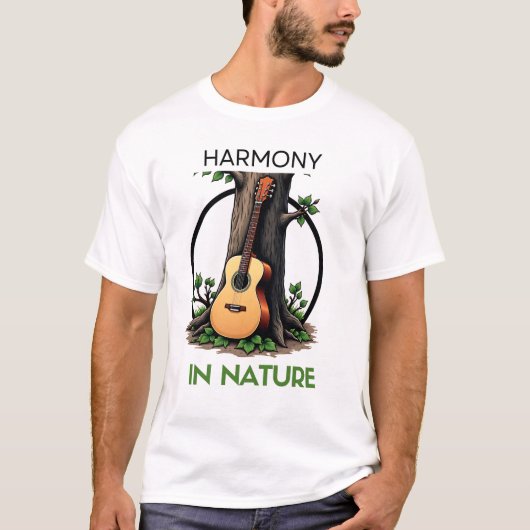 T-shirt Mélodie de la nature : Conception de guitares acou (Devant)