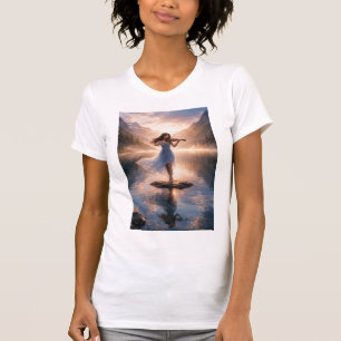 T-shirt Mélodie de violon sereine – Coucher de soleil sur