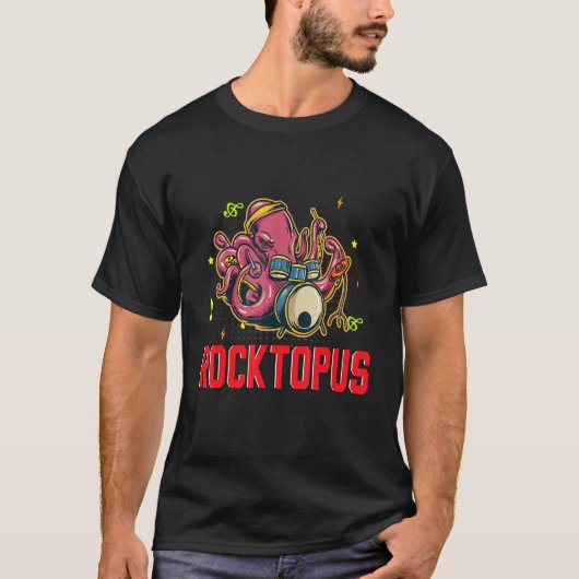 T-shirt Melodieux huit Limed Rocktopus Harmonic Kraken (Devant)