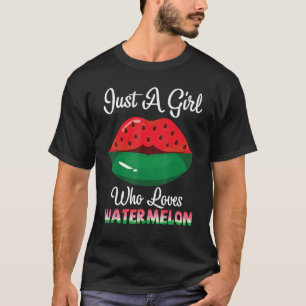 T-shirt Melon Chaud Lèvres Juste Une Fille Qui Aime Waterm