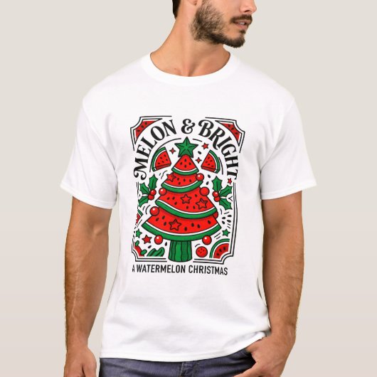 T-shirt Melon Et Un Joyeux Noël Pastèque (Devant)