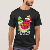 T-shirt Melon Noël Arbre Noël En Juillet Cute Pixel (Devant)