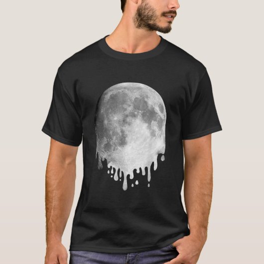 T-shirt MELTING FULL MOON Drippy Space Art  (Devant)