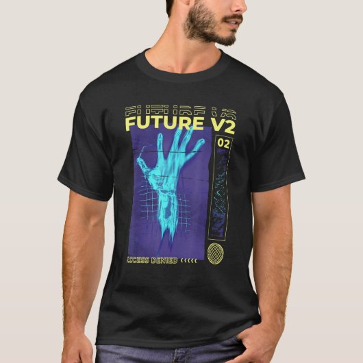 T-shirt Melting Hand Futurism Future Virtual Reality KI AI (Devant)
