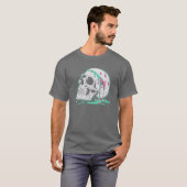 T-shirt Melting Skull- Unique Art with Vibrant Turquoise (Devant entier)