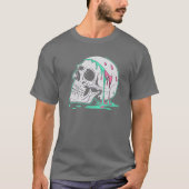 T-shirt Melting Skull- Unique Art with Vibrant Turquoise (Devant)