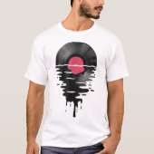 T-shirt Melting Vinyl Record Retro Design (Devant)