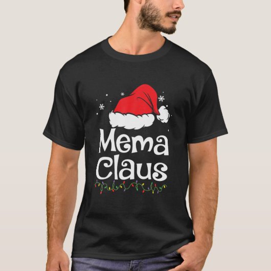 T-shirt Mema Claus Pajama de Noël Famille Correspondant No (Devant)