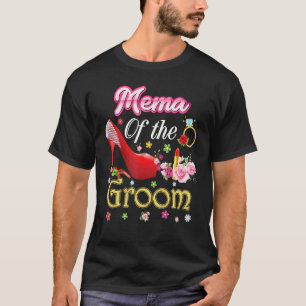 T-shirt Mema De La Groom Joyeux Mariage Flower Rose Chauss
