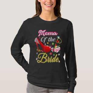 T-shirt Mema De La Mariée Joyeuse Mariage Flower Rose Chau