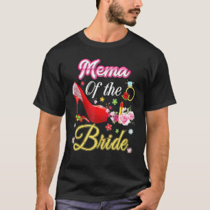 T-shirt Mema De La Mariée Joyeuse Mariage Flower Rose Chau