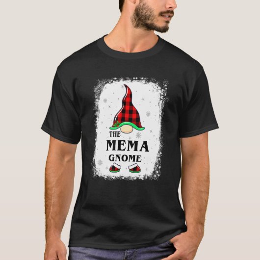 T-shirt Mema Gnome Buffalo Plaid Matching Family Xmas Paja (Devant)