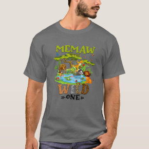 T-shirt Memaw Of The Wild One Zoo Anniversaire Animal de f