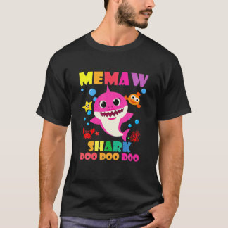 T-shirt Memaw Shark Doo Doo Funny Baby Maman Papa Enfants