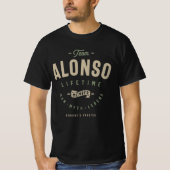 T-shirt Membre à vie de l'équipe Alonso Nom personnalisé (Devant)