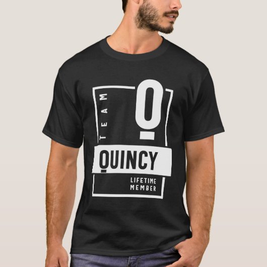 T-shirt Membre de l'équipe Quincy à vie Nom personnalisé (Devant)