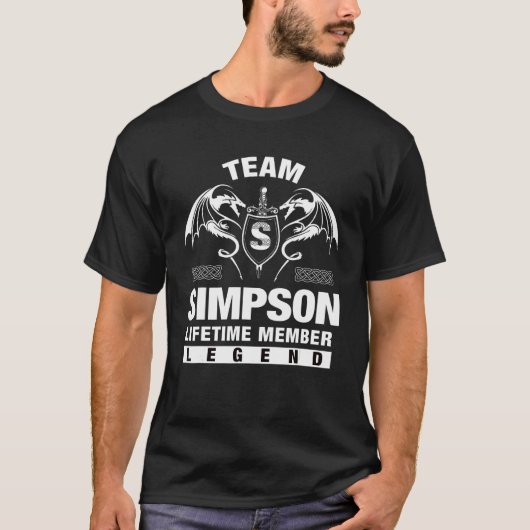 T-shirt Membre de l'équipe Simpson à vie (Devant)