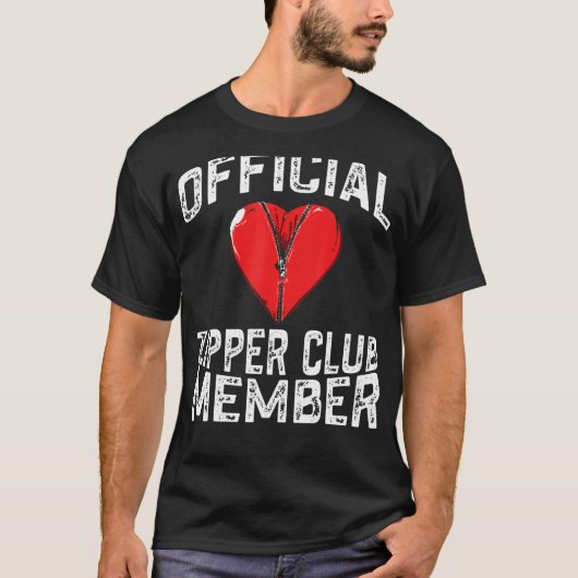 T-shirt Membre officiel du Zipper Club Funny Open Heart Su (Devant)