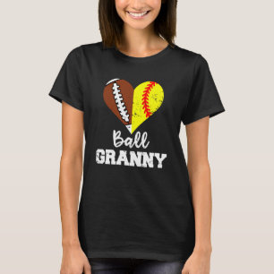 T-shirt Mémé balle cœur drôle football softball mémé