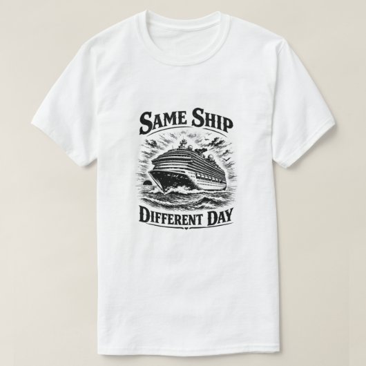 T-shirt Même Bateau Jour Différent (Design devant)