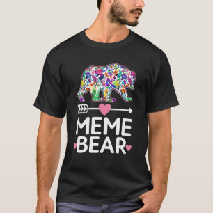 T-shirt Mème Bear Fête des mères Floral Matching Famille O