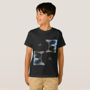 T-shirt Meme cat dit oh salut et ok, au revoir