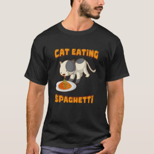 T-shirt Mème Chat Avec Chat Manger Spaghetti Pour Chat