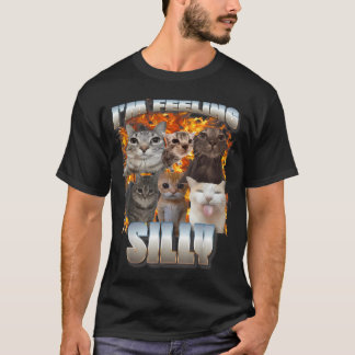 T-shirt Mémé Chat Drôle "JE Me Sens Bête" Mèmes Drôles Int