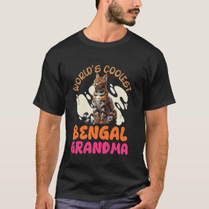 T-shirt Mémé chat MONDE MAMIE BENGAL LA PLUS GENIALE Grand
