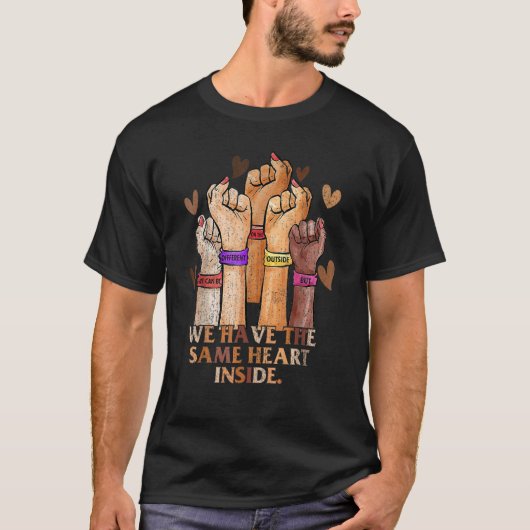 T-shirt Même coeur Mois d'histoire noire BLM Melanin Pride (Devant)
